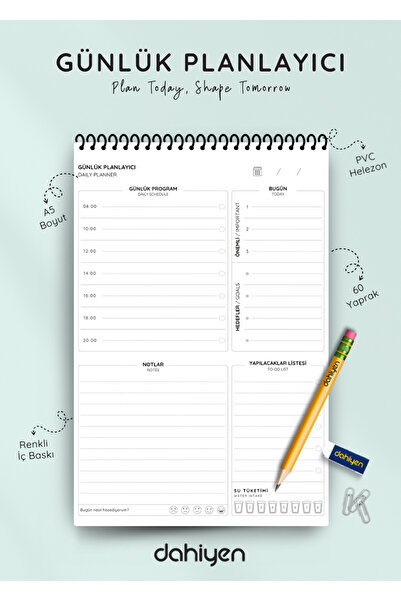 Dahiyen Planificator zilnic - Albastru (Nedatat, format A5)