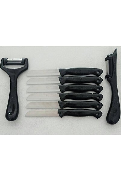 Solingen 6'lı Meyve-sebze-doğrama Bıçağı Ve 2'li Soyacak 8'li Set Siyah