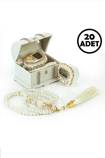 ihvan online 20 Pieces Pearl Prayer Beads and Zikirmatik Set in a Box Mevlüt ...