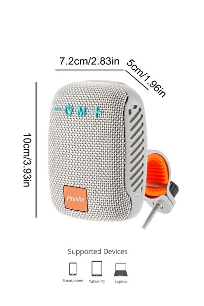 Piranha 7833 Portatif Tws Bluetooth Hoparlör / Bisiklet Motosiklet Scooter Aparatı / Usb & Tf Kart Girişi