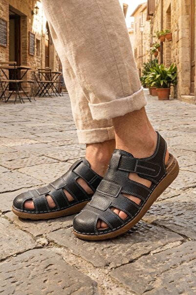 GEZER Summer Men's Velcro Adjustable Comfortable Sole Sandals