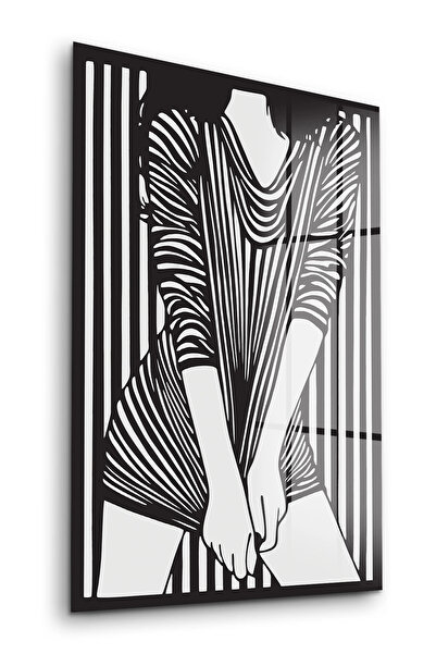 Decovetro Γυναίκα με μαύρο και άσπρο χρώμα σε γυάλινο πίνακα
