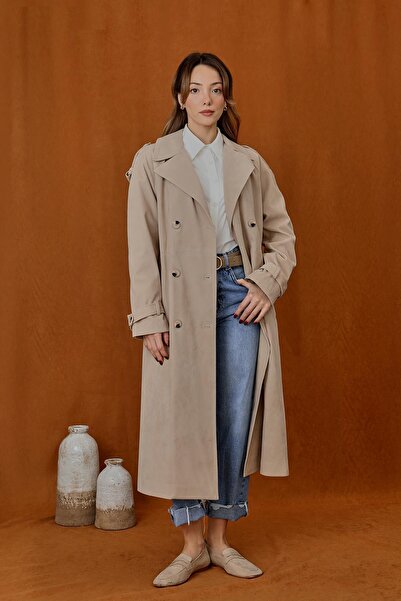 Soul Kadın Süet Trench - 32407TRC - BEIGE