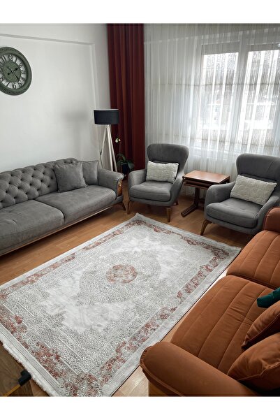 Home Elegans , İpeksi Yün Tuşeli Triko Akrilik Oturma Odası Ve Salon Halısı