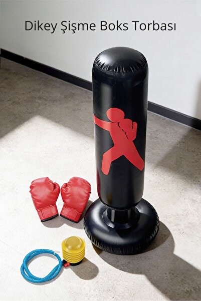 Triathlon T‑244 Dikey Şişme Boks Torbası | 160 × 55 cm | 360° Dengeli Geri Ya...