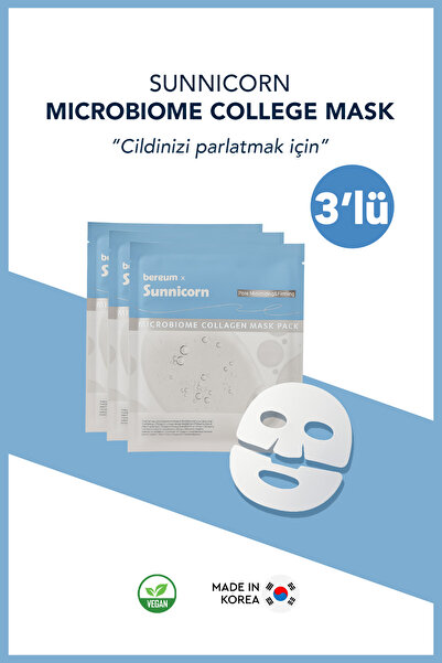 sunnicorn Cilt Canlandırıcı Yüzde Eriyen Kolajen Cilt Maskesi 3 lü