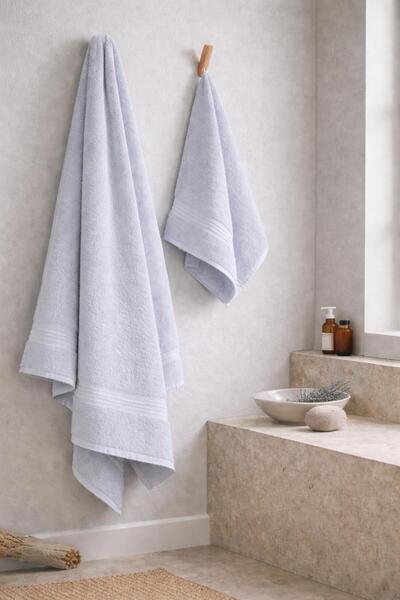 Eponj Home 2-Piece Bath Towel Set 90X160Cm +50X90Cm Ds A.Grey