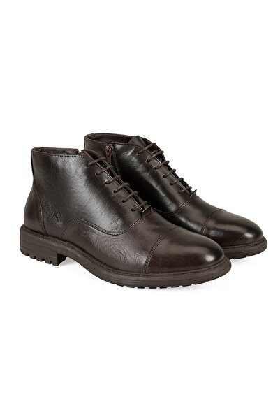 Desa Corey Kahve Erkek Fermuarlı Deri Bot