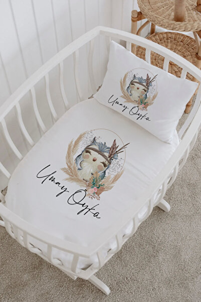 Lilabio İsme Özel %100 Pamuk Park Yatak Çarşaf Seti (100X120) Süslü Baykuş