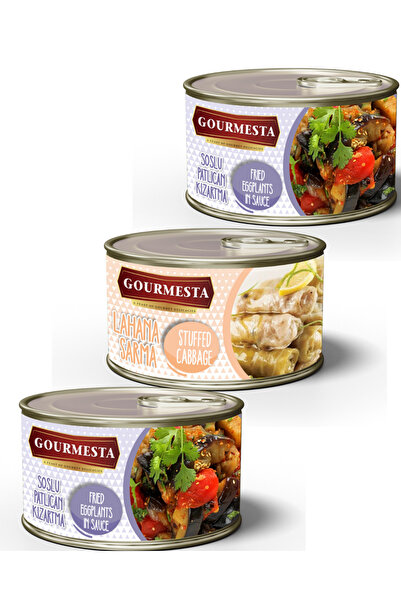 GOURMESTA 400 g 3'lü Hazır Yemek Seti (2 Adet Soslu Patlıcan Kızartma, 1 Adet...