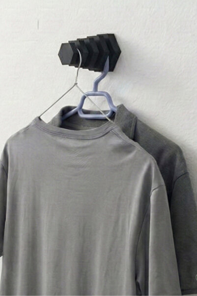 Tasarım 3D Baskı Duvara Monte Kıyafet Askılığı – Dikey 4 Kancalı Hexagon Askı