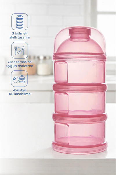 Babyjem Pembe Katlı Toz Mama Kabı