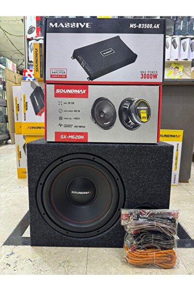 Soundmax Ful Set Komple Tesisat Amfi Bas Kablo Midrange