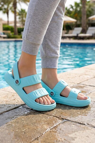 GEZER Yazlık Islak Zemine Uygun Ev Banyo Bahçe Kadın Sandalet Terlik