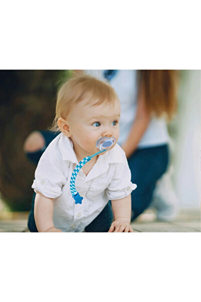 Babyjem Emzik Tutacağı Desenli Mavi Ayıcık