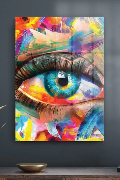 Decovetro Stakleni sto Moderni Šareni Oči