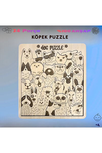 BTNES Puzzle Köpek Eğitici Montessori Oyuncak Yapboz %100 Doğal Ahşap Puzzle