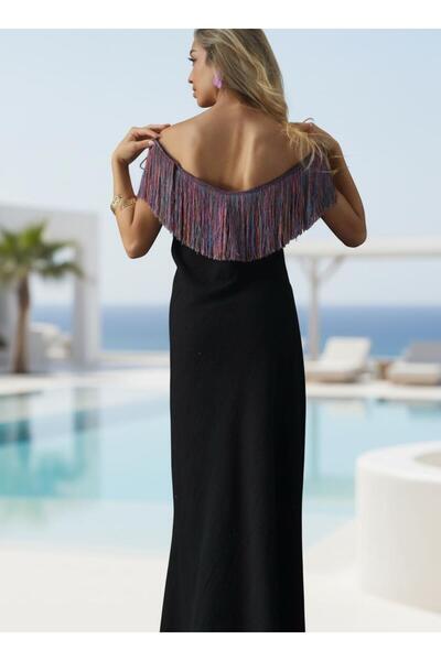 Su Koleksiyon Jülide Tassel Detailed V-Neck Cut-Out Strap Dress