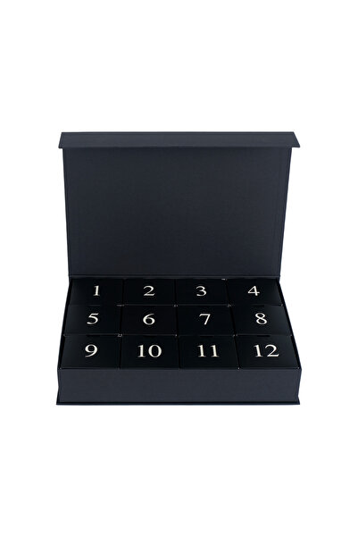 BALEZA 12 li Mıknatıslı Boş Advent Calendar Kutusu - Siyah / 12'li Hediye Kutusu