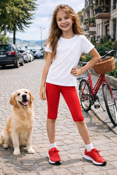 Cloise Κόκκινο παιδικό κολάν Capri από βαμβάκι και ελαστικό ύφασμα ελαστικό