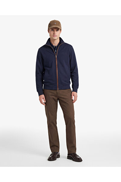 Gant Erkek Kahverengi Slim Fit Casual Herringbone Pantolon