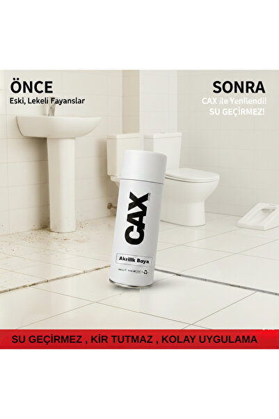 MxS DUŞAKABİN-LAVABO-FAYANS SPREYİ SUYA DAYANIKLI VERNİKLİ PARLAK BEYAZ(RAL-9...