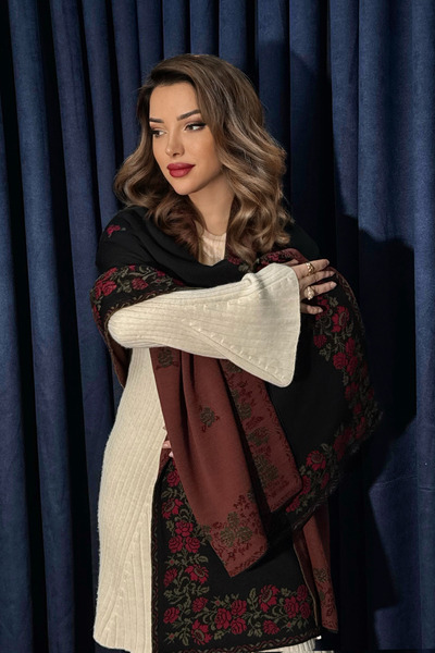 Neva Wear Anatolian Bloom Vintage Rose Shoulder Shawl. Knitted Shawl, Shawl, ...