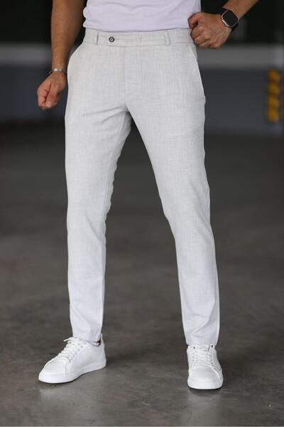 Bürke Чоловічі штани з еластичним лікрам, кольору каменю, довжиною до щиколотки