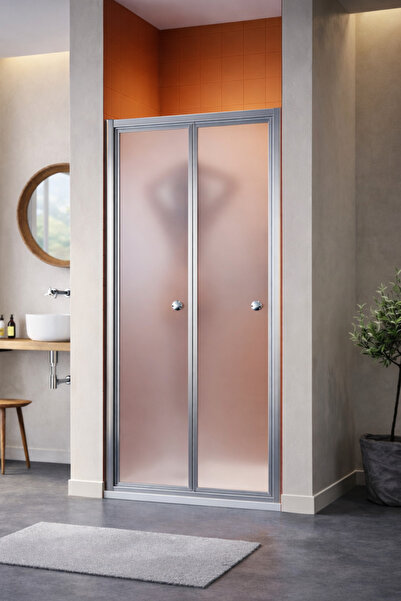 MONAQUA Armont Akordiyon Katlanır Duşakabin Ön Cephe Satine Buzlu Temperli Ca...