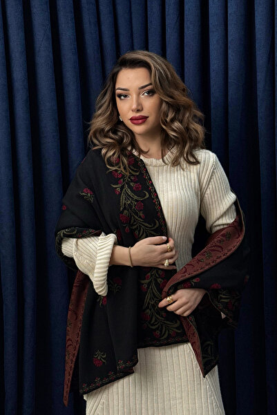 Neva Wear Anatolian Bloom Vintage Carnation Shoulder Shawl. Knitted Shawl, Sh...