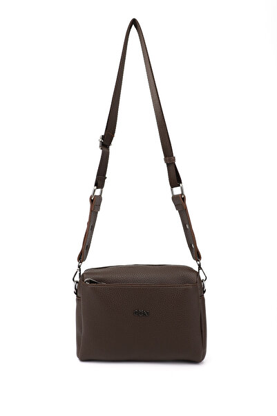 GÖNDERİ(R) حقيبة كتف نسائية بنية بحزام طويل