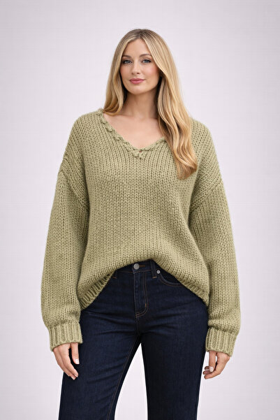 MoonliWear Women's Textured Knit, Comfortable Cut Loose Knitwear Sweater