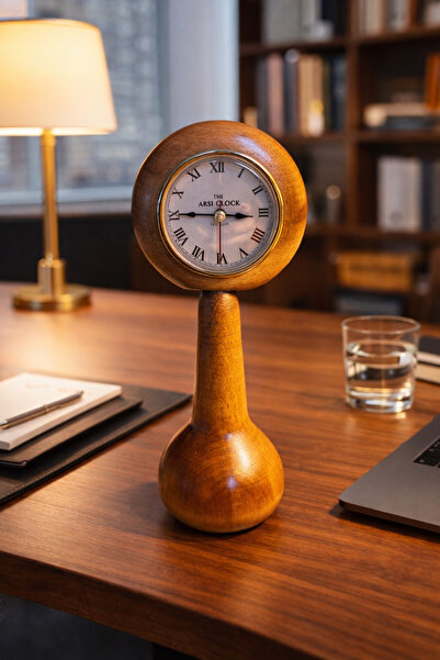 Arsi Studio Ahşap Masa Saati, Dekoratif Masa Saati
