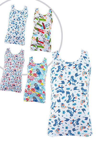 Tutku TEC0256 6 piese Tricouri elastan imprimate pentru copii băieți