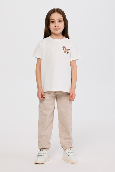 Panço Kız Çocuk Kısa Kollu Beyaz Tişört
