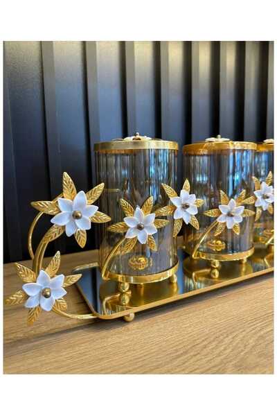 Home 4-Piece Spice with Gold Stand