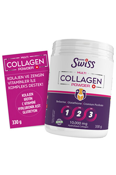 Bork Swiss Natural Multi Collagen 330 g Tip 1-2-3 Kolajen Hyaluronik Asit Vit...