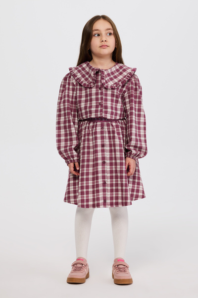 Panço Kız Çocuk Desenli Mürdüm Etek