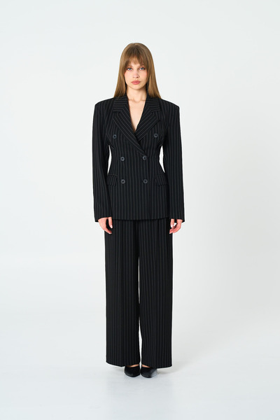 Thalure سترة نسائية مخططة باللون الأسود