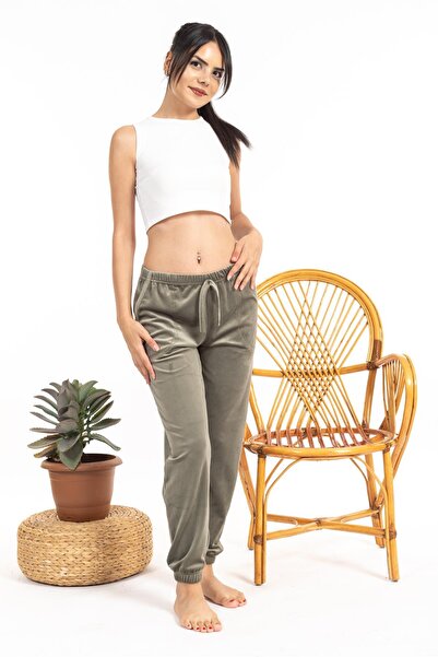 Pemilo Women's 503 Pocketed Velvet Single Bottom Pants