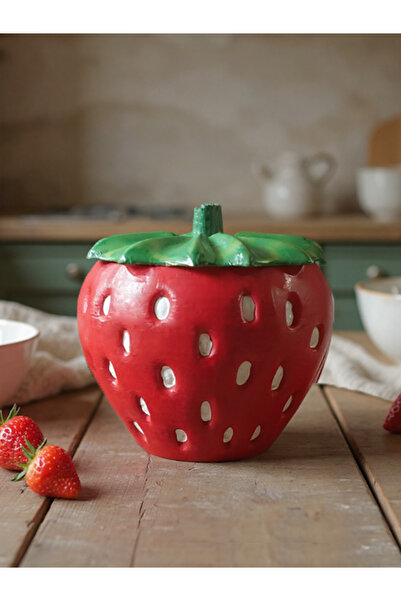 oxaco Çilek Kavanoz Modeli 3 Adet Küçük Boy