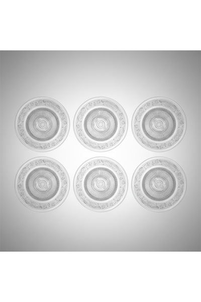 İpek Porselen Vidrex Safir 6 Kişilik Cam Tatlı Tabak Takımı 15 Cm