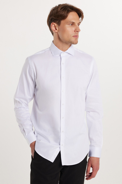 Tudors Ανδρικό μακρυμάνικο πουκάμισο Premium σειράς βαμβακερό σατέν με λεπτή ...