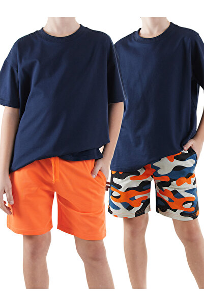 Denokids Pachet de 2 pantaloni scurți de bază pentru băieți