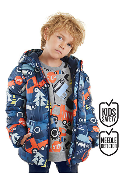 Denokids Boys' Coat Construction Vehicles Water Repellent Ka Hooded Workwear ...