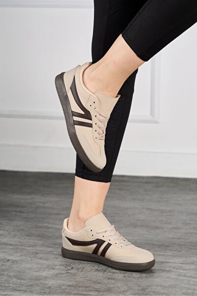 E SPORT Bej Orthopedic Daily Women's Senaker Shoes