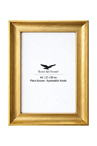 Raven Art Studio إطار صور ذهبي على شكل هرم مقاس A4-21x30 سم للصور والوثائق وا...