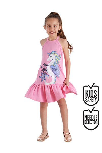 MSHB&G Rochie de vară pentru fetiță cu bretele roz Seacorn