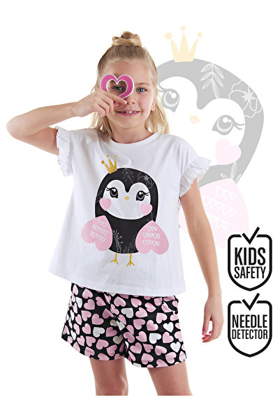Denokids Set de pantaloni scurți tricou de vară pentru fete Heart Owl