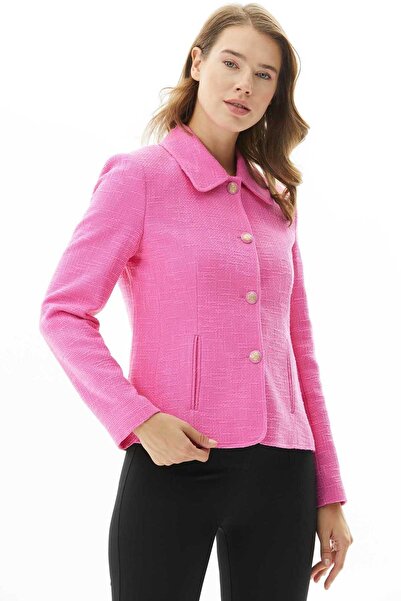 Selen Giyim Bebe Yaka Dik Fleto Cep Ceket / PEMBE